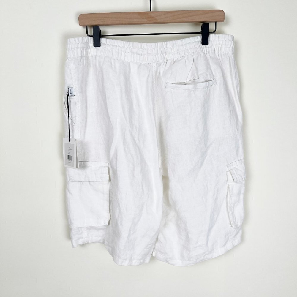 New Onia Linen Tom Cargo Shorts Beach Spring Summer Casual Utility Relaxed Fit - Picture 7 of 9